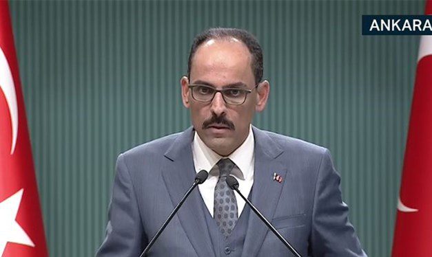 Cumhurbaşkanlığı Sözcüsü İbrahim Kalın, kabine toplantısı sonrası açıklama yapıyor.